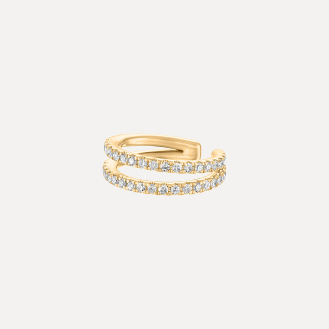 2-Row Split Diamond Ear Cuff