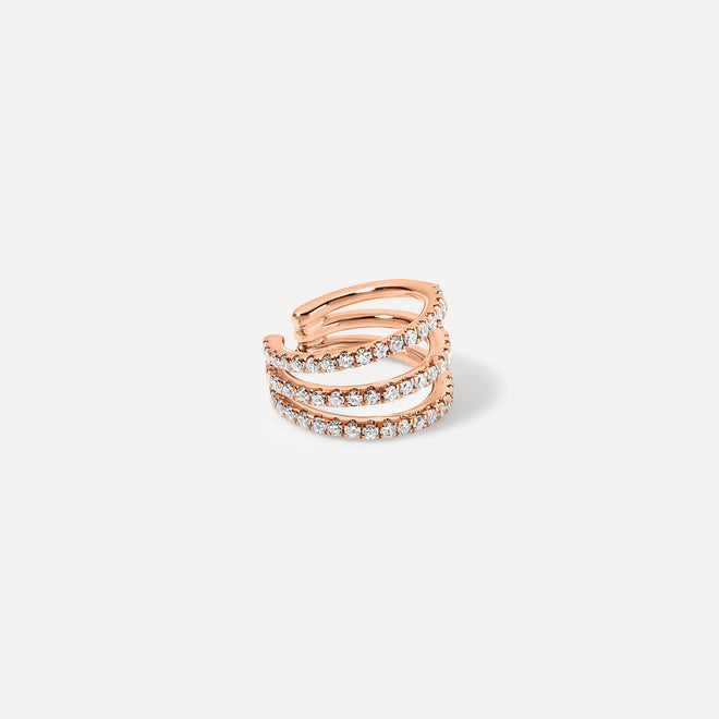 3-Row Split Diamond Ear Cuff