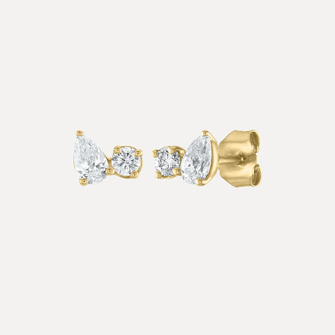 Noa Double Mixed Diamond Studs