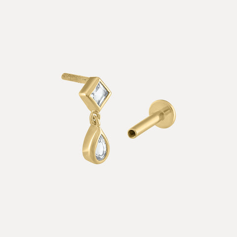 Dangling Topaz Piercing Earring