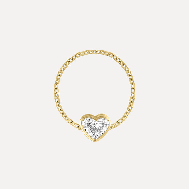 Lab-Grown Diamond Heart Chain Ring