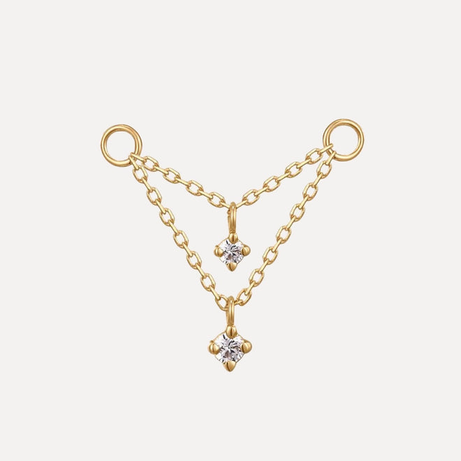 Double Diamond Chain Earring Charm