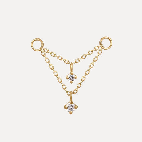 Double Diamond Chain Earring Charm
