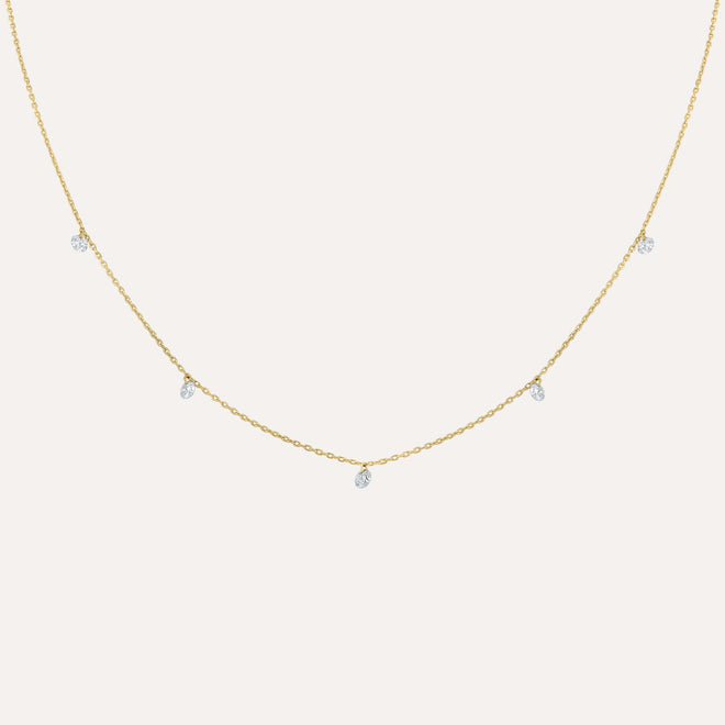 Floating Diamond Station Necklace