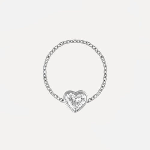 Lab-Grown Diamond Heart Chain Ring