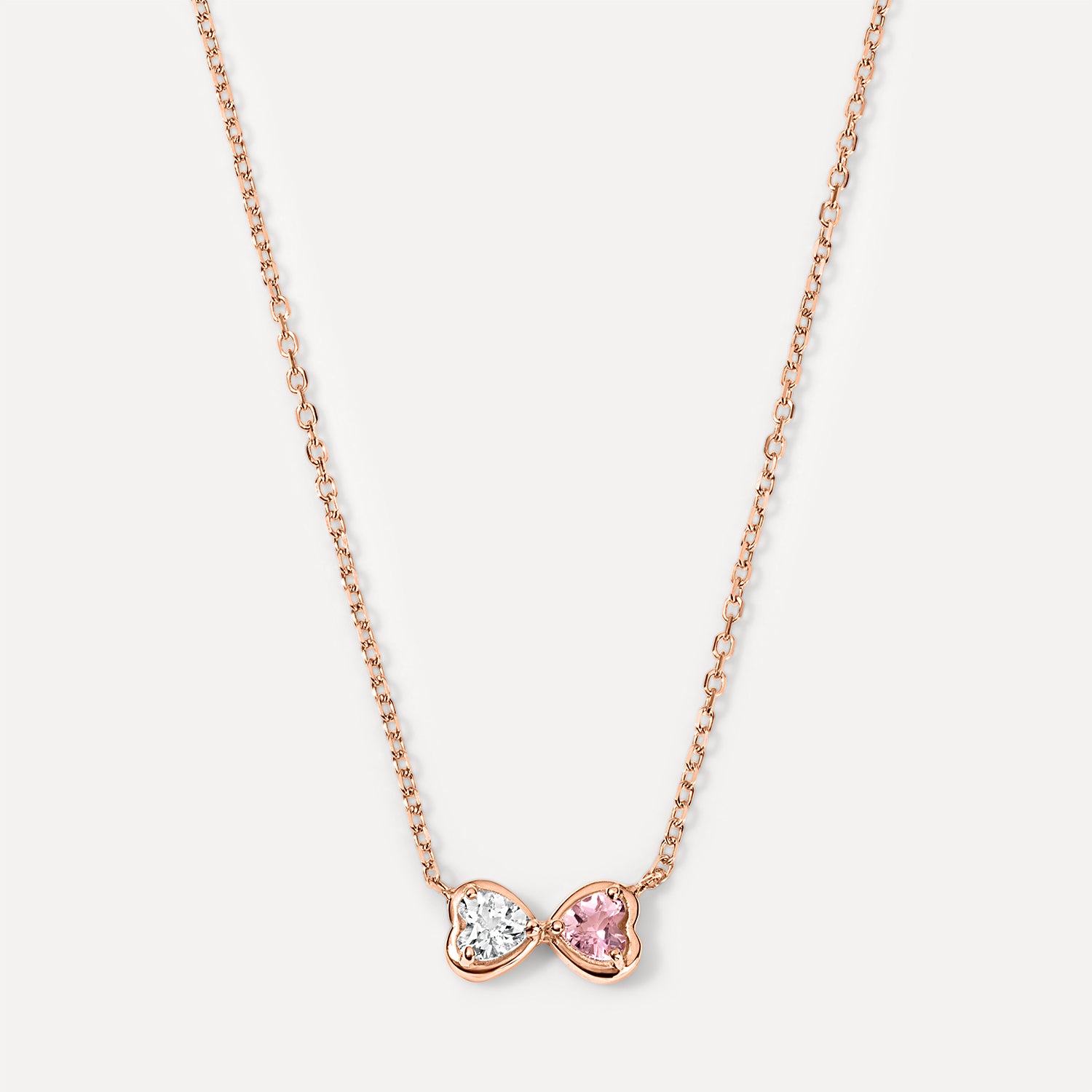 Birthstone Necklace Two Gemstone Necklace Two Birthstone Hearts