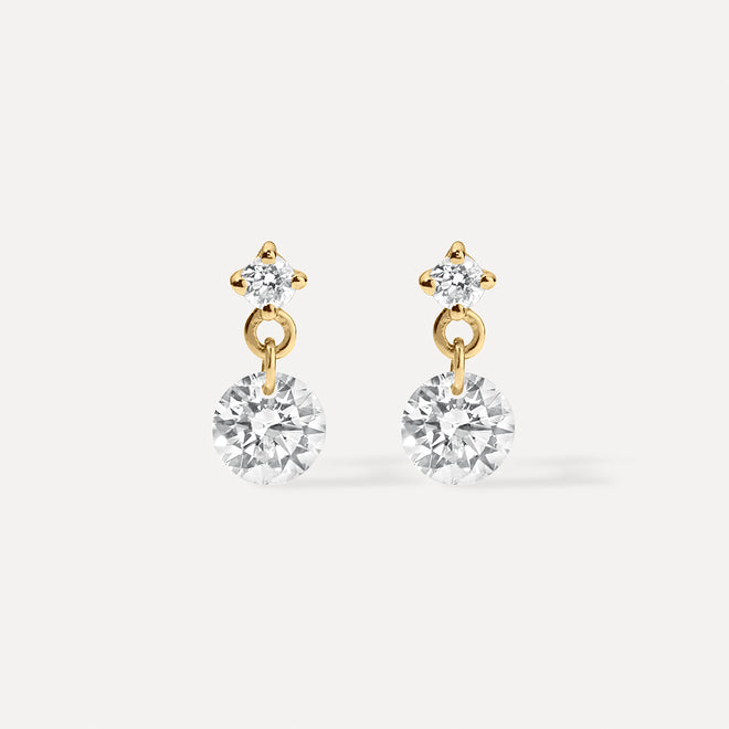 Floating Pear Diamond Drop Earrings