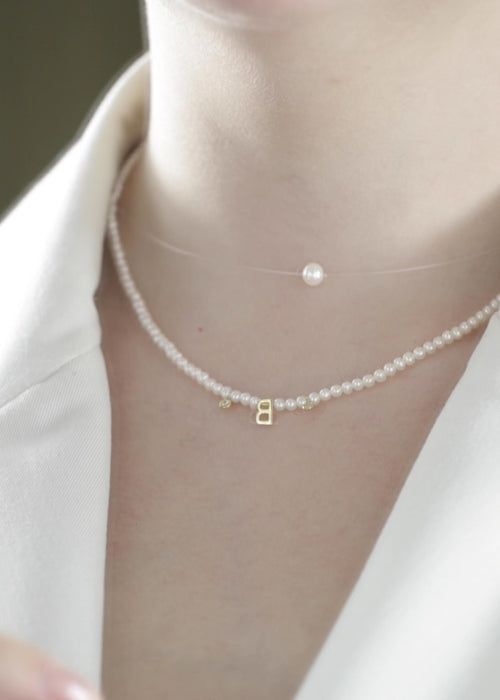 Pearl & Letter Necklace
