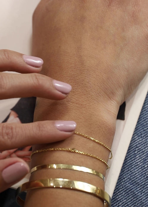 Birthstone Bezel Chain Ring