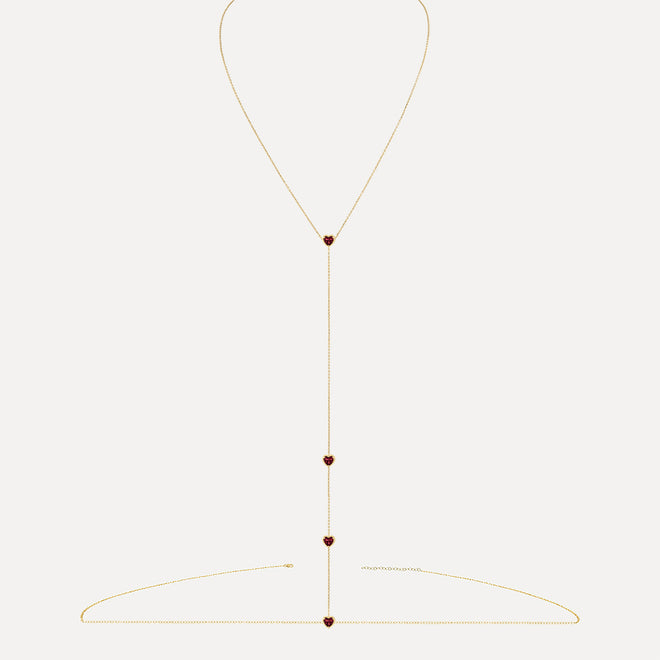 Birthstone Hearts Body Chain