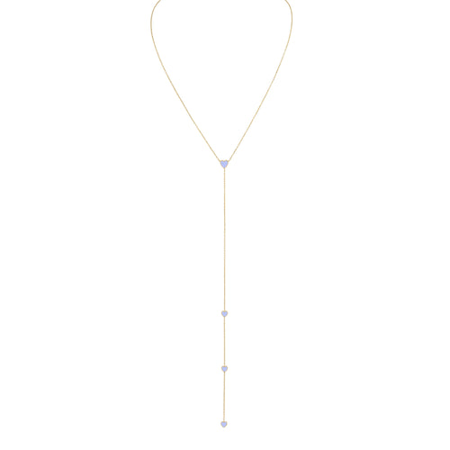 Enamel Hearts Lariat Necklace
