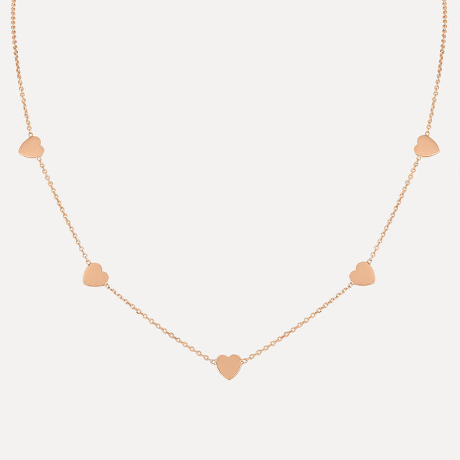 Mini Mini Hearts Station Necklace
