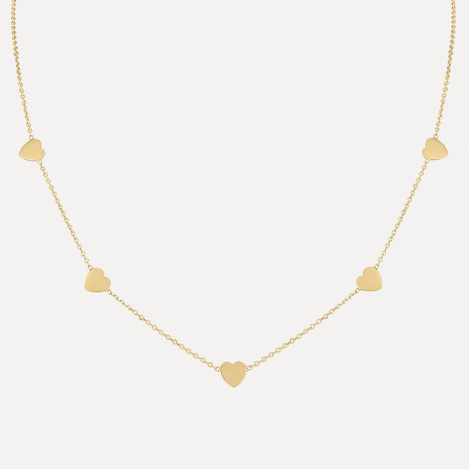 Mini Mini Hearts Station Necklace