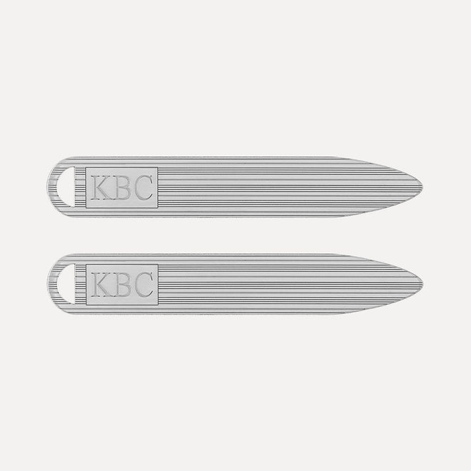 Textured Monogram Collar Stay