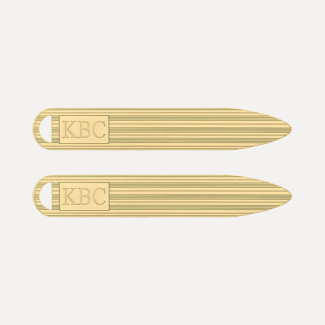 Textured Monogram Collar Stay