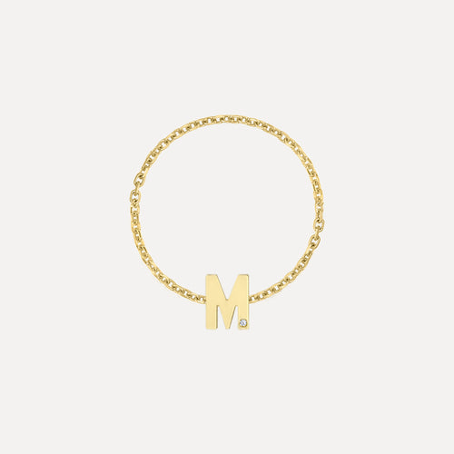 Mini Letter Chain Ring