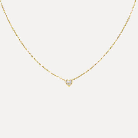 Mini Pave Heart Necklace