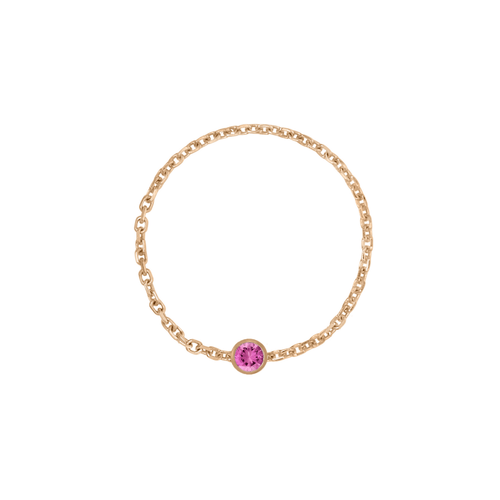 Birthstone Bezel Chain Ring - Kelly Bello Design