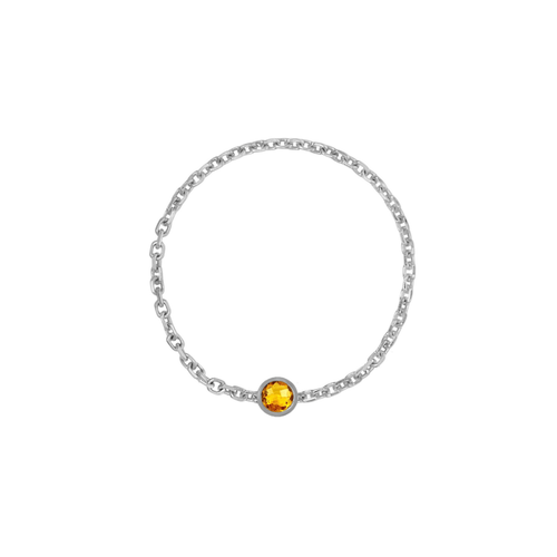 Birthstone Bezel Chain Ring - Kelly Bello Design