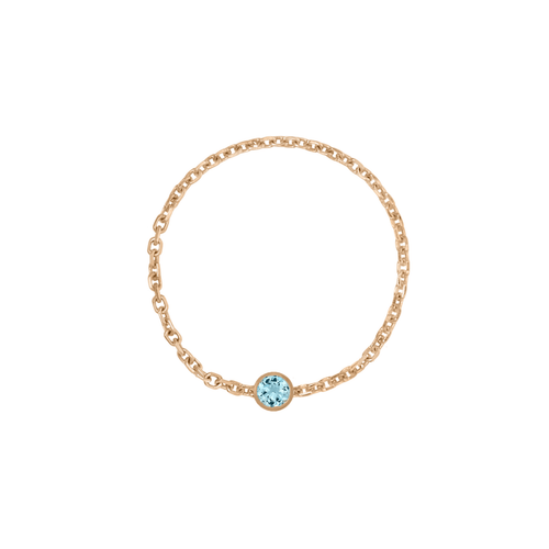 Birthstone Bezel Chain Ring - Kelly Bello Design