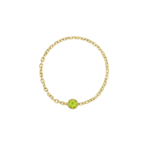 Birthstone Bezel Chain Ring - Kelly Bello Design