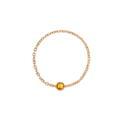 Birthstone Bezel Chain Ring - Kelly Bello Design