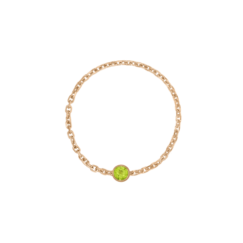 Birthstone Bezel Chain Ring - Kelly Bello Design