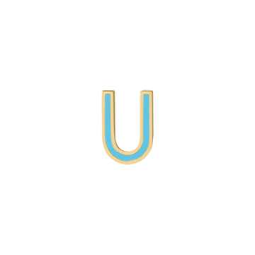 Mini Enamel Letter Charm - Aqua - Kelly Bello Design