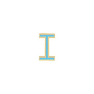 Mini Enamel Letter Charm - Aqua - Kelly Bello Design