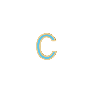 Mini Enamel Letter Charm - Aqua - Kelly Bello Design