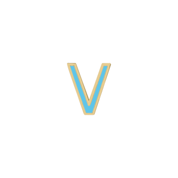 Mini Enamel Letter Charm - Aqua - Kelly Bello Design
