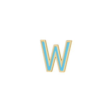 Mini Enamel Letter Charm - Aqua - Kelly Bello Design