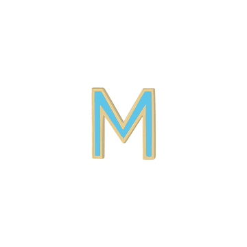 Mini Enamel Letter Charm - Aqua - Kelly Bello Design