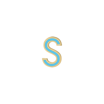 Mini Enamel Letter Charm - Aqua - Kelly Bello Design