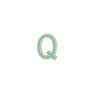 Mini Enamel Letter Charm - Aqua - Kelly Bello Design