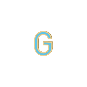 Mini Enamel Letter Charm - Aqua - Kelly Bello Design