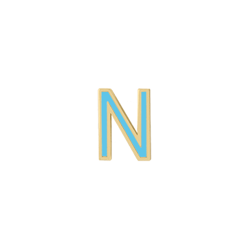 Mini Enamel Letter Charm - Aqua - Kelly Bello Design