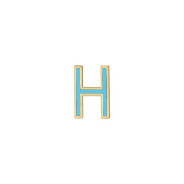 Mini Enamel Letter Charm - Aqua - Kelly Bello Design