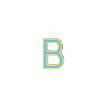 Mini Enamel Letter Charm - Aqua - Kelly Bello Design