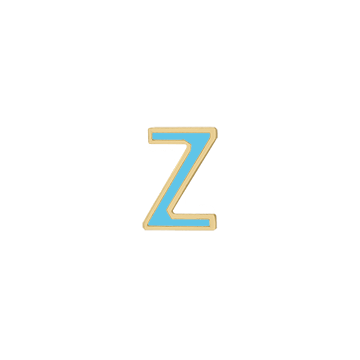 Mini Enamel Letter Charm - Aqua - Kelly Bello Design