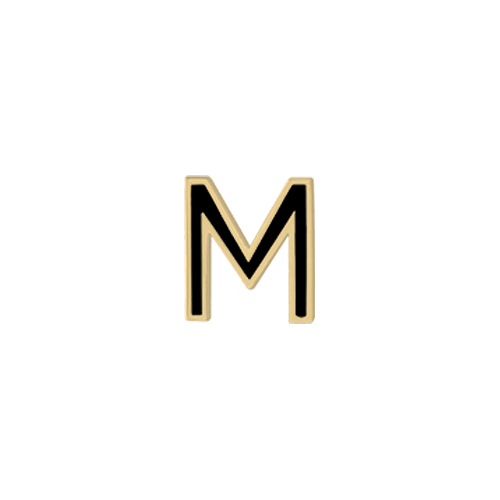 Mini Enamel Letter Charm - Black - Kelly Bello Design