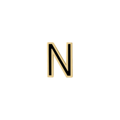 Mini Enamel Letter Charm - Black - Kelly Bello Design