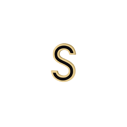 Mini Enamel Letter Charm - Black - Kelly Bello Design