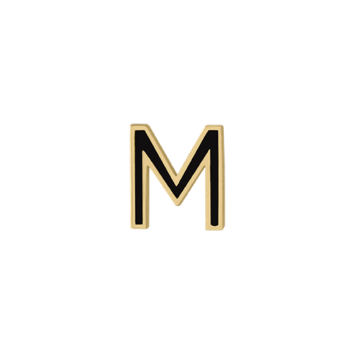 Mini Enamel Letter Charm - Black - Kelly Bello Design
