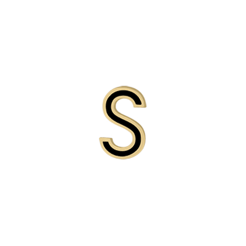 Mini Enamel Letter Charm - Black - Kelly Bello Design