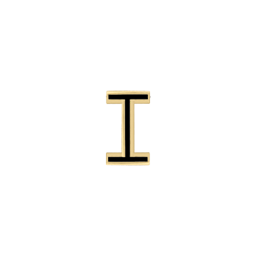 Mini Enamel Letter Charm - Black - Kelly Bello Design
