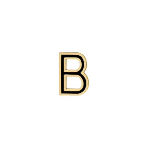 Mini Enamel Letter Charm - Black - Kelly Bello Design