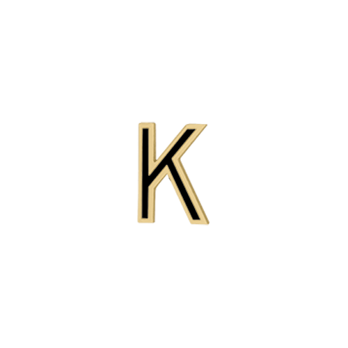 Mini Enamel Letter Charm - Black - Kelly Bello Design