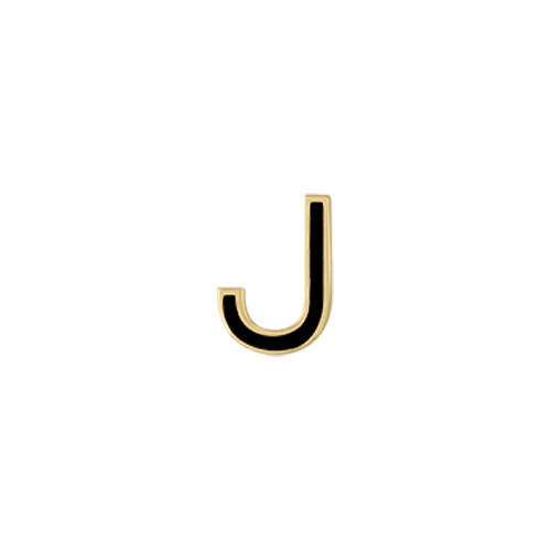 Mini Enamel Letter Charm - Black - Kelly Bello Design