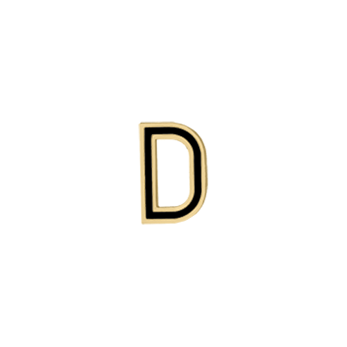 Mini Enamel Letter Charm - Black - Kelly Bello Design